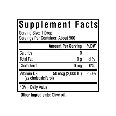 Seeking Health Vitamin D Drops - Bone Health &amp; Immune System Support Supplement - Liquid Vitamin D3 with Olive Oil - 1 oz, 900 Servings