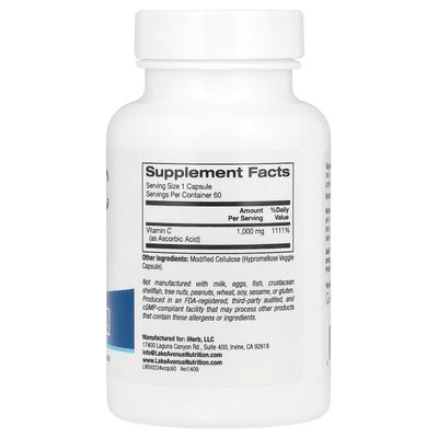 Vitamin C, Quali-C, 1,000 mg, 60 Veggie Capsules