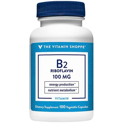 Vitamin B2 (Riboflavin) 100mg - Energy Production &amp; Nutrient Metabolism Support Supplement, Essential B Vitamin - Once Daily, Gluten Free (100 Capsules) by The Vitamin Shoppe