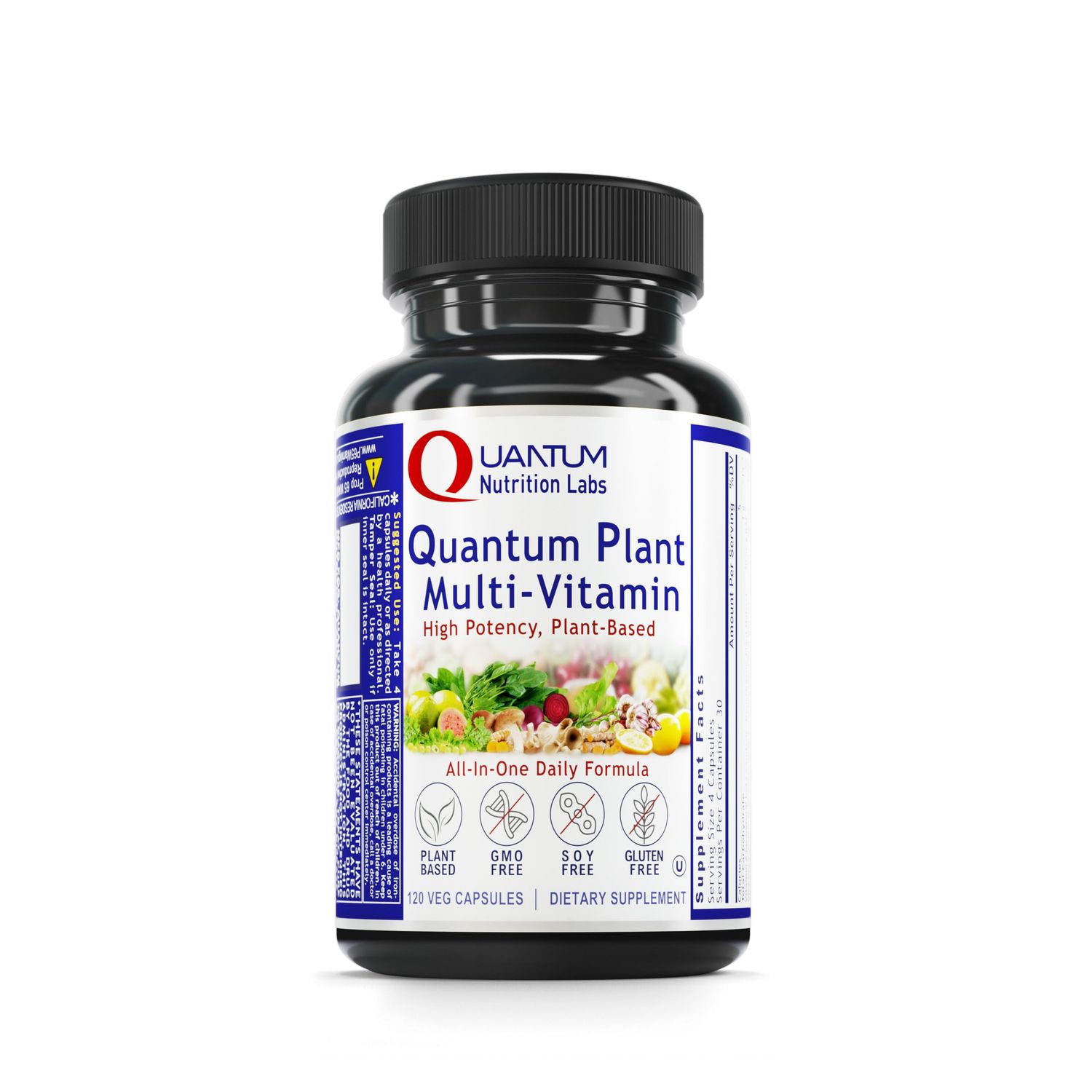 QNL Quantum Plant Multi-Vitamin - Complete Multivitamin - Immune Support for Adults - Natural Multivitamin for Men &amp; Women - 120 Plant-Source Capsules