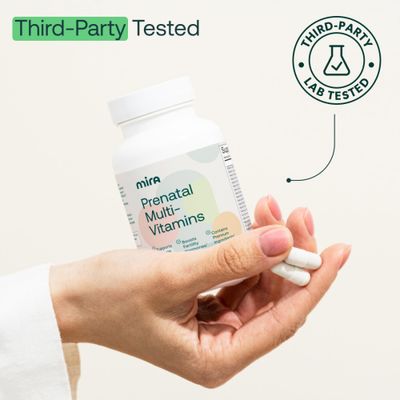 MIRA Prenatal Multi-Vitamins for Women, Folate &amp; Choline, Supplement for Before, During, and Post Pregnancy, Support Your Pregnancy &amp; Fetal Development, 60 Capsules (30 Servings), 1 Pack