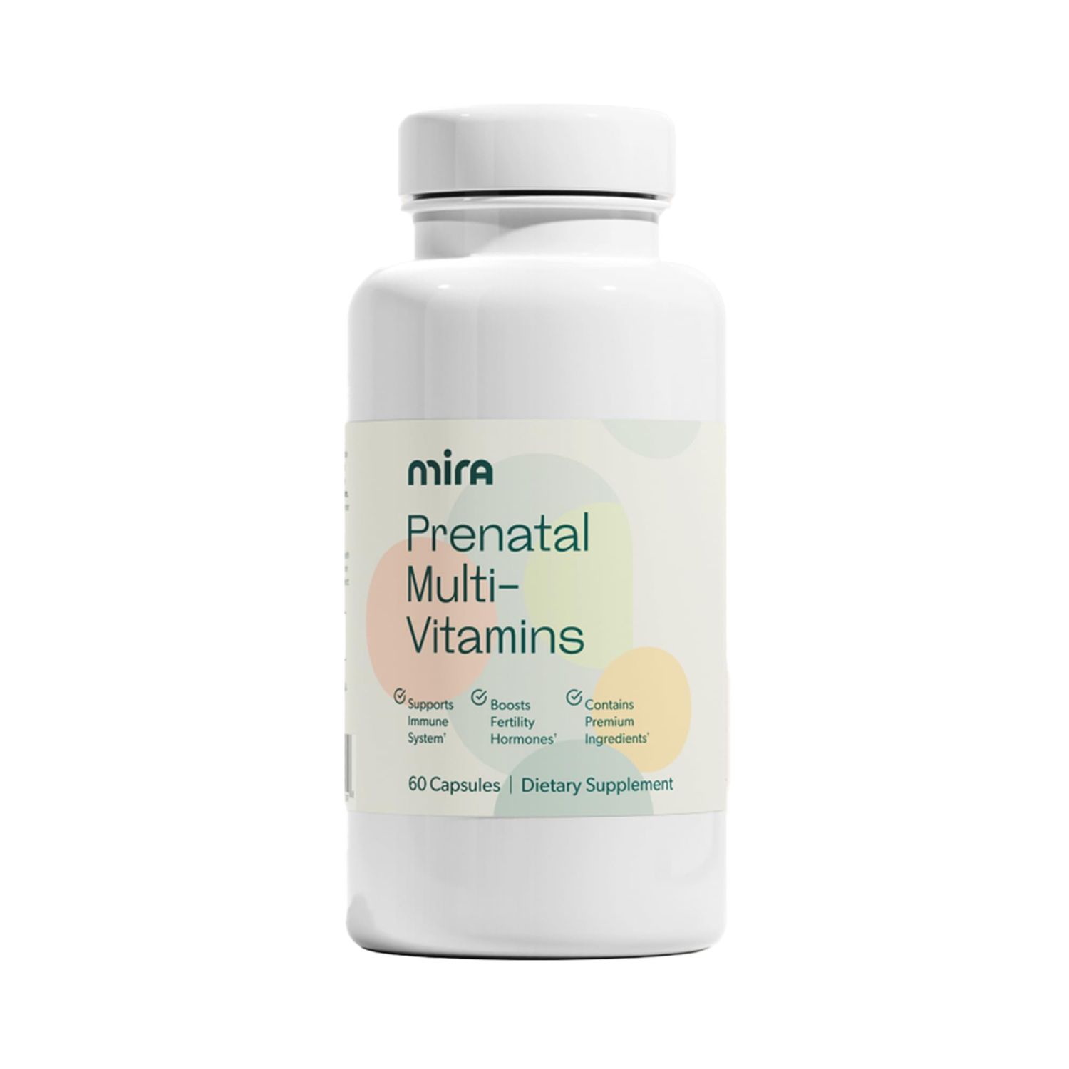 MIRA Prenatal Multi-Vitamins for Women, Folate &amp; Choline, Supplement for Before, During, and Post Pregnancy, Support Your Pregnancy &amp; Fetal Development, 60 Capsules (30 Servings), 1 Pack