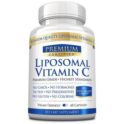 Premium Certified Liposomal Vitamin C - 1100mg - 60 Capsules - Gentle on Stomach - with Phospholipids and Bioperine - Boosts Immune Function, Antioxidant Properties, and Collagen Production