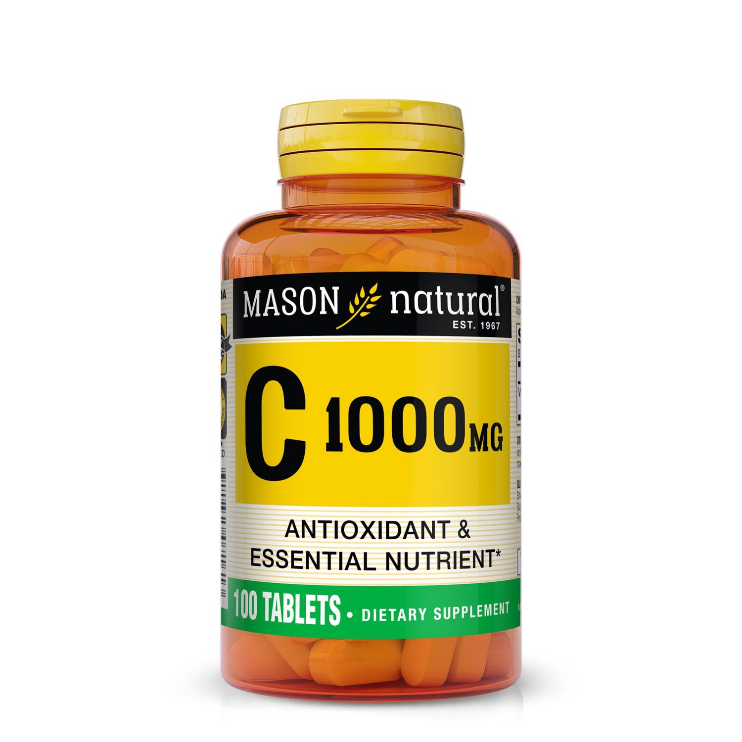 MASON NATURAL Vitamin C 1,000 mg, 100 Day Supply, Supports Healthy Immune System, Antioxidant and Essential Nutrient, 1 Pack