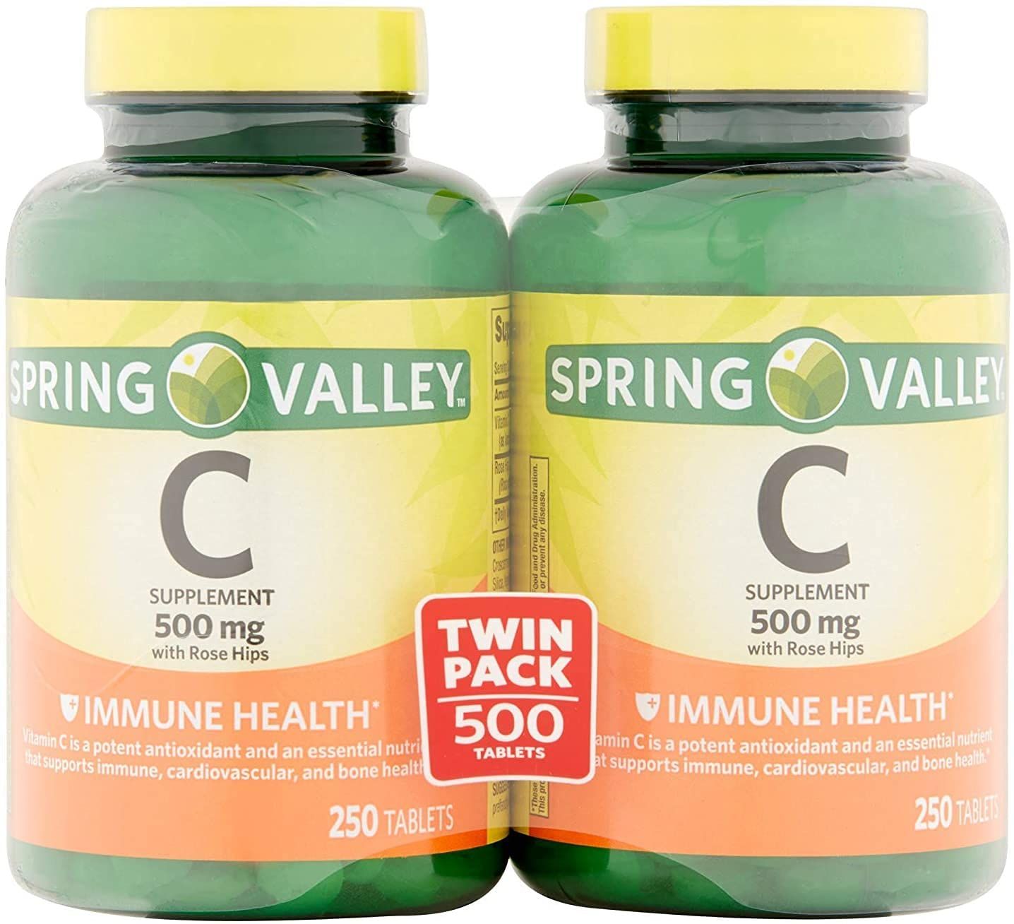 Spring Valley - Vitamin C 500 Milligram with Rose Hips, 250 Tablets