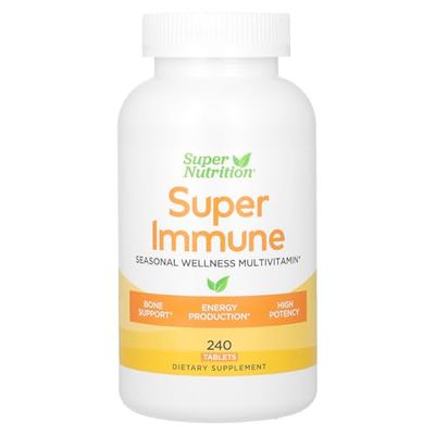 Super Nutrition Super Immune, Immune-Strengthening Multivitamin with Glutathione, 240 Tablets