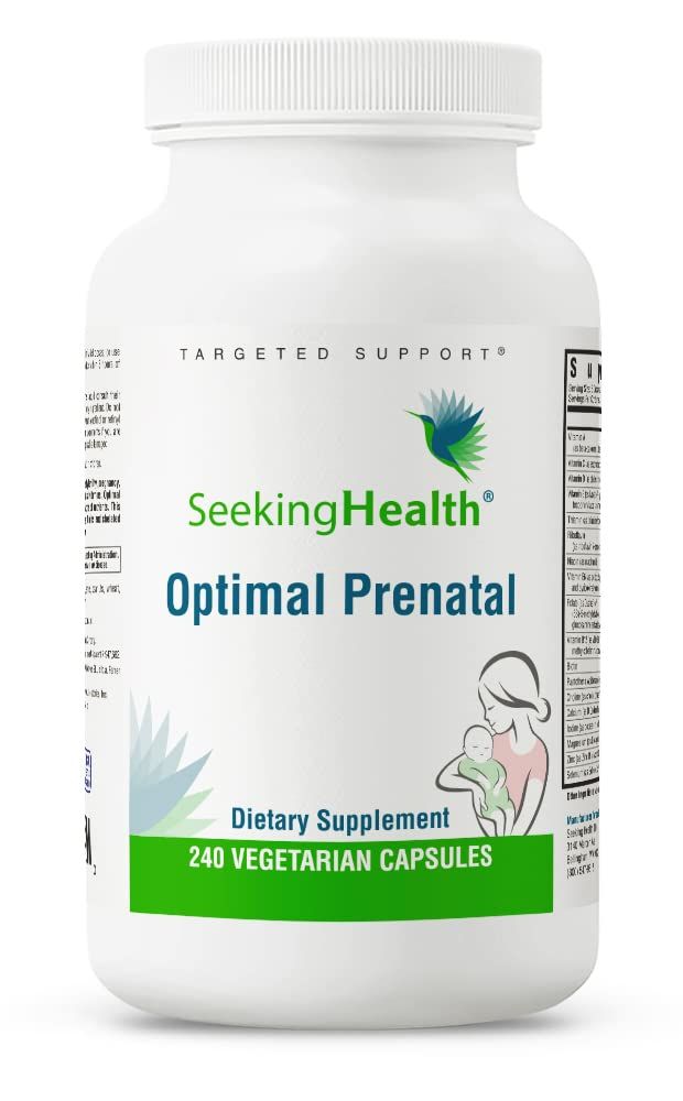 Seeking Health Optimal Prenatal, Womens Vitamin with B12, Methylfolate, Choline, Methylation Support, Nutrients to Support Fertility, Pregnancy &amp; Breastfeeding, 240 Vegetarian Capsules