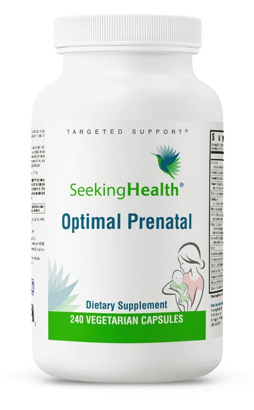 Seeking Health Optimal Prenatal, Womens Vitamin with B12, Methylfolate, Choline, Methylation Support, Nutrients to Support Fertility, Pregnancy &amp; Breastfeeding, 240 Vegetarian Capsules