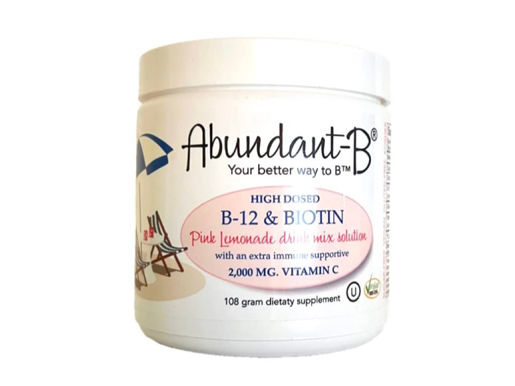 Sufficient-C Abundant-B High-Dose Methyl B-12 and Biotin Pink Lemonade Energy Drink Mix Solution - Flavor w/Function in Each Refreshing sip!