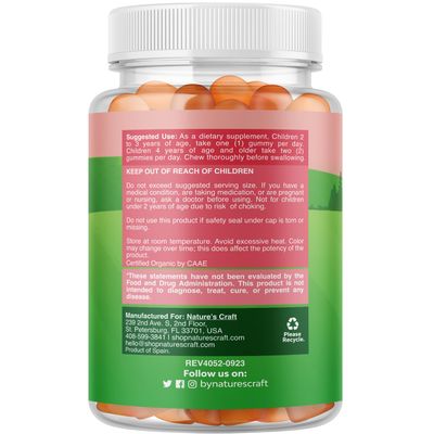 USDA Organic Kids Multivitamin Gummies - Vegan Organic Multivitamin for Kids 2+ with 14 Essential Vitamins and Minerals - Daily Kids Gummy Multivitamins - Vegan Nut Free & Non-GMO (60 Count)