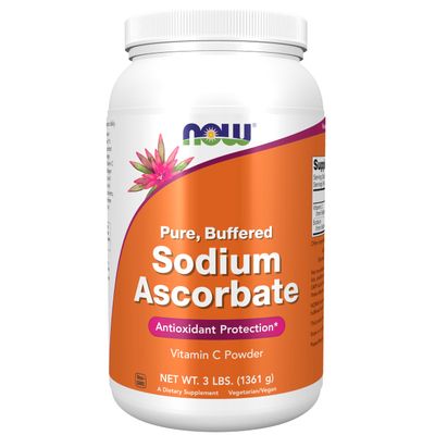 NOW Foods Supplements, Sodium Ascorbate Powder, Buffered, Antioxidant Protection*, 3-Pound