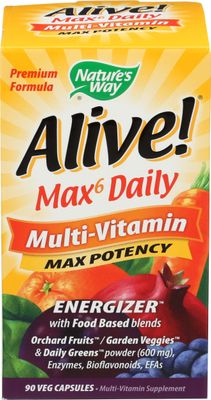 Nature&#39;s Way Alive! Max 6 Daily Multi-Vitamin 90 Veg Capsules