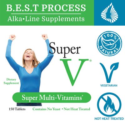 Morter HealthSystem SuperV Best Process AlkaIine - Energizing &amp; Detoxifying Multivitamin - Vitamins &amp; Minerals with Digestive Enzymes, Superfoods and Herbs