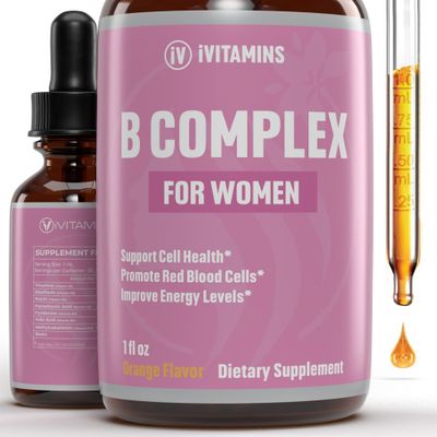 B Complex Vitamins for Women | Helps to Improve Brain Function, Digestion, Energy, &amp; More | B Vitamins Complex for Women | Vitamin B Complex | B Complex Vitamins | B12 Complex | 1 fl oz