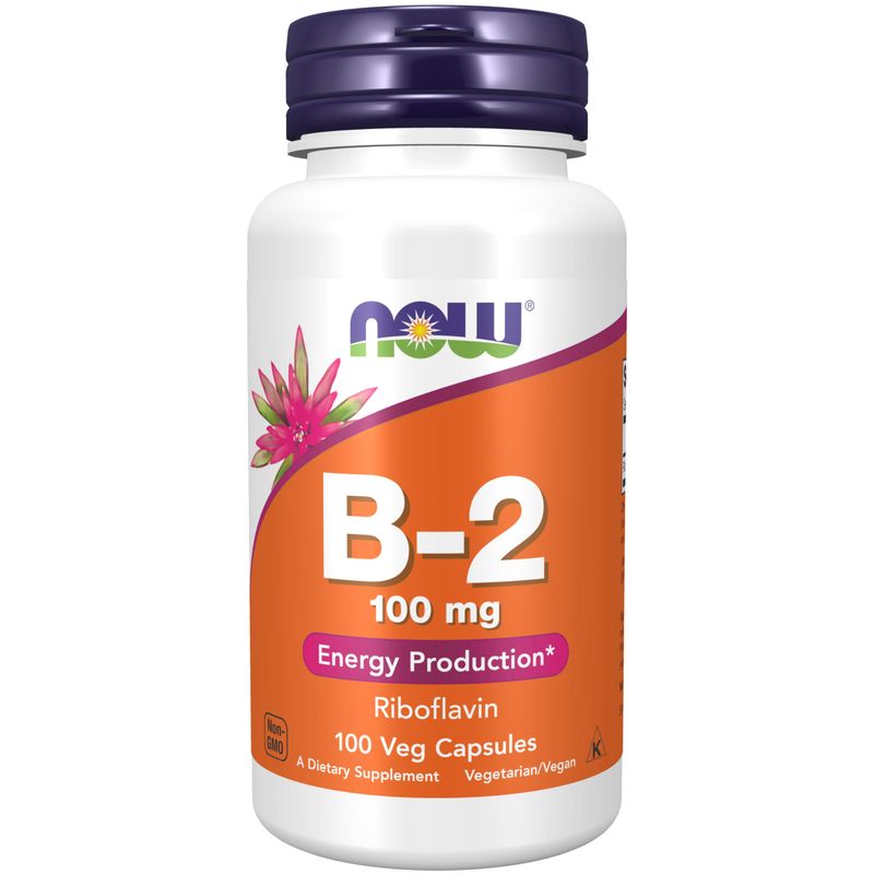 NOW Foods Supplements, Vitamin B-2 (Riboflavin) 100 mg, Energy Production*, 100 Veg Capsules