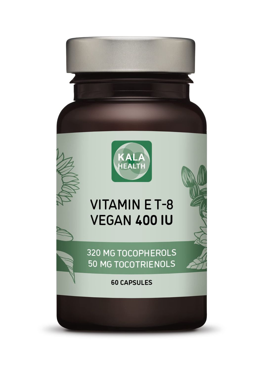 KALA HEALTH Vitamin E - All 8 Tocopherols + Tocotrienols 400 IU Vegan - Alpha Tocopherol/Tocotrienol + Beta Tocopherol/Tocotrienol + Gamma Tocopherol/Tocotrienol + Delta Tocopherol/Tocotrienol