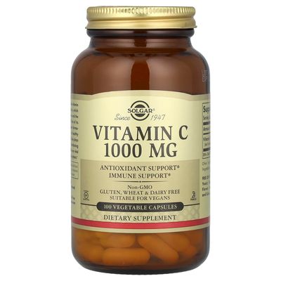 Solgar Vitamin C, 1,000 mg, 100 Vegetable Capsules