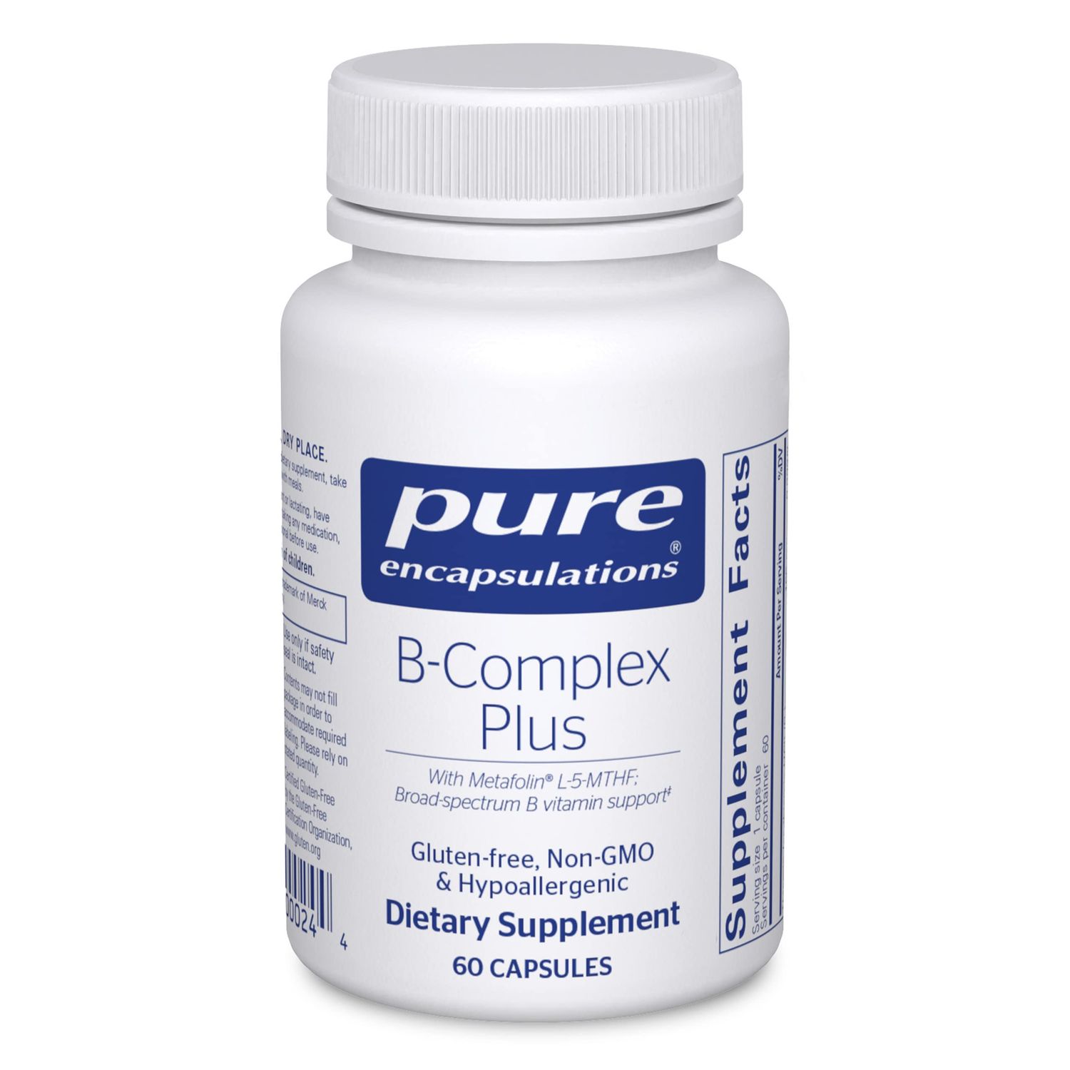 Pure Encapsulations B-Complex Plus - B Vitamins Supplement to Support Neurological Health, Cardiovascular Health, Energy Levels &amp; Nervous System Support* - with Vitamin B12 &amp; More - 60 Capsules