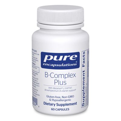 Pure Encapsulations B-Complex Plus - B Vitamins Supplement to Support Neurological Health, Cardiovascular Health, Energy Levels &amp; Nervous System Support* - with Vitamin B12 &amp; More - 60 Capsules