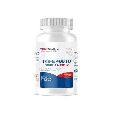 TRIOMEDICA Trio-E 400 IU Vitamin E (400 IU) dl-Alpha, Dietary Supplement for Antioxidant Health &amp; Immune System, 60 Softgels