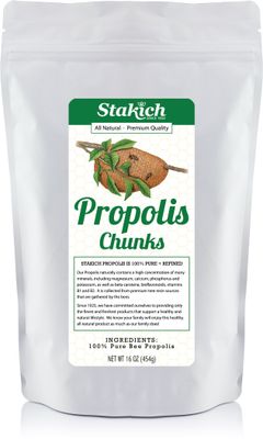 Stakich Bee Propolis Chunks - Pure, Natural - 1 Pound (16 Ounce)