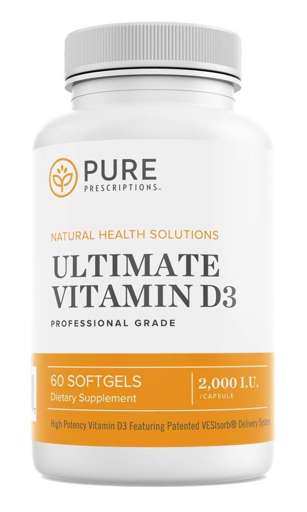 Pure Prescriptions Ultimate Vitamin D3-5,000 IU - High Absorption Vitamin D Supplement to Promote Healthy Bones with Immune System &amp; Cardiovascular Support - 120 Softgels - USA Made