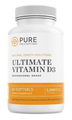 Pure Prescriptions Ultimate Vitamin D3-5,000 IU - High Absorption Vitamin D Supplement to Promote Healthy Bones with Immune System &amp; Cardiovascular Support - 120 Softgels - USA Made