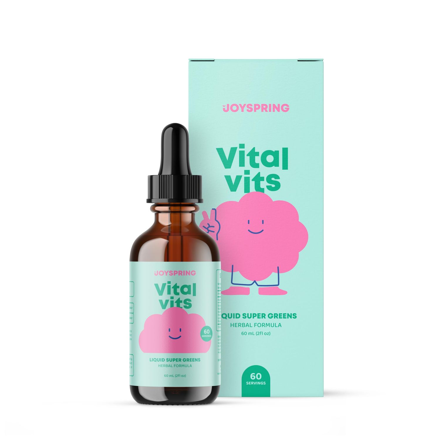 JoySpring Vital Vits - Kids Liquid Multivitamin - 2 fl oz (60 Servings) | Herbal Liquid Vitamins for Kids | Natural Flavor | Toddler Liquid Multivitamin for Kids with Elderberry, Spirulina, and More