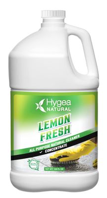 Hygea Natural Lemon Fresh Concentrated All Purpose Cleaner - Non Toxic - Removes Soil, Dirt &amp; Grease - Wet Gloss Finish - Biodegradable, pH-Neutral &amp; Ammonia Free (128oz Concentrated Gallon)