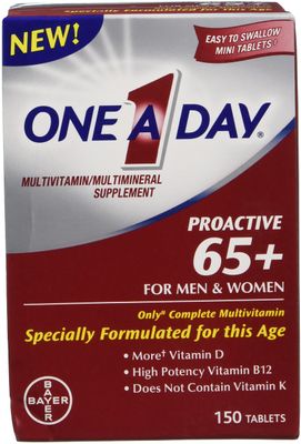 One-A-Day Proactive 65 Plus Multivitamins for Men and Women, 150 Count (Pack of 2)