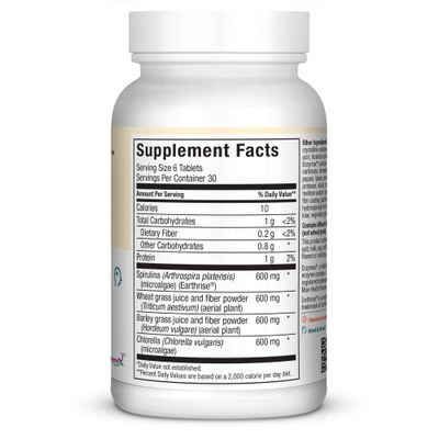 Maxi Health Green Vitality - Green Superfood - Energy and Mood Formula - 180 Tablets - Kosher