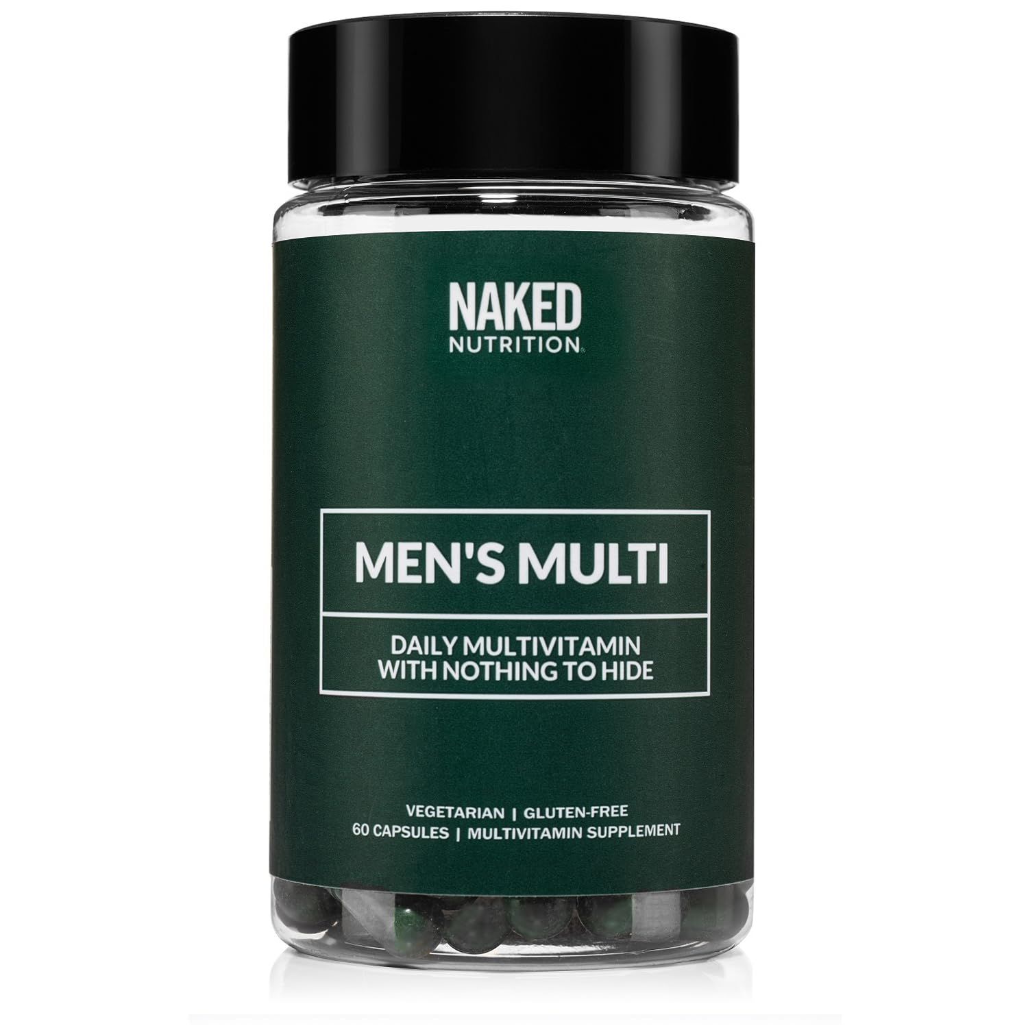 Mens Multi - Daily Multivitamin for Men - A, C, E, Selenium, Zinc, Fruit and Super Green Extracts and More to Boost Immune Support - Gluten-Free and Vegetarian Daily Vitamins - 60 Capsules