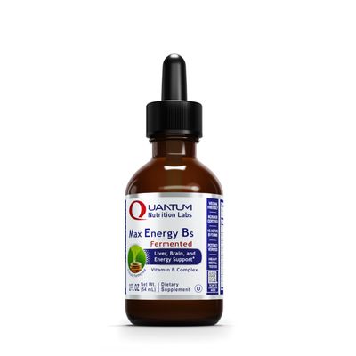 Quantum Nutrition Labs Max Energy B - Vitamin B Complex Liquid Drops, Organic Vitamin B Supplement for Women and Men, Vitamin B1, B2, B3, B5, B6, B12 - 2 Fl Oz