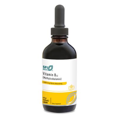 Klaire Labs Vitamin B12 Liquid Drops 1mg - Methylcobalamin B12 Liquid Supplement for Mood &amp; Cognitive Support - 1000mcg Active Coenzyme Methylcobalamin (120 Servings, 4 Fluid Ounces)