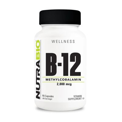 NutraBio Methyl B-12 Vitamin Supplement, 2000mcg - Promotes Cellular Health and Wellness, 90 Vegetable Capsules