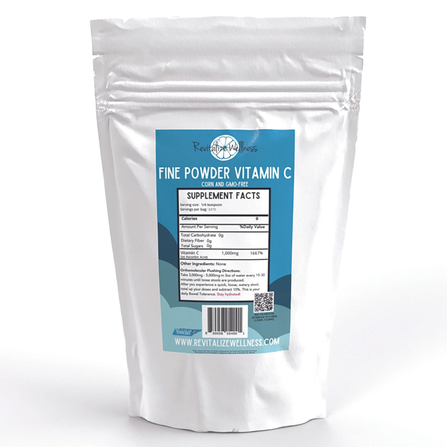 Revitalize Wellness Fine Powder Vitamin C as Ascorbic Acid | Pure, Sugar &amp; GMO-Free | 1000 mg Vitamin C per Serving | 5 Lb Bag