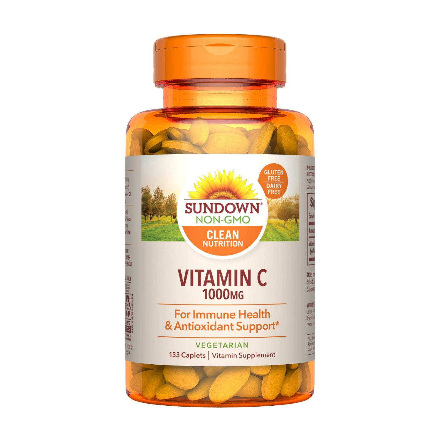 Sundown Vitamin C 1000mg, Ascorbic Acid, For Immune Health and Antioxidant Support, 133 Caplets (Packaging May Vary)