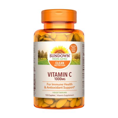 Sundown Vitamin C 1000mg, Ascorbic Acid, For Immune Health and Antioxidant Support, 133 Caplets (Packaging May Vary)