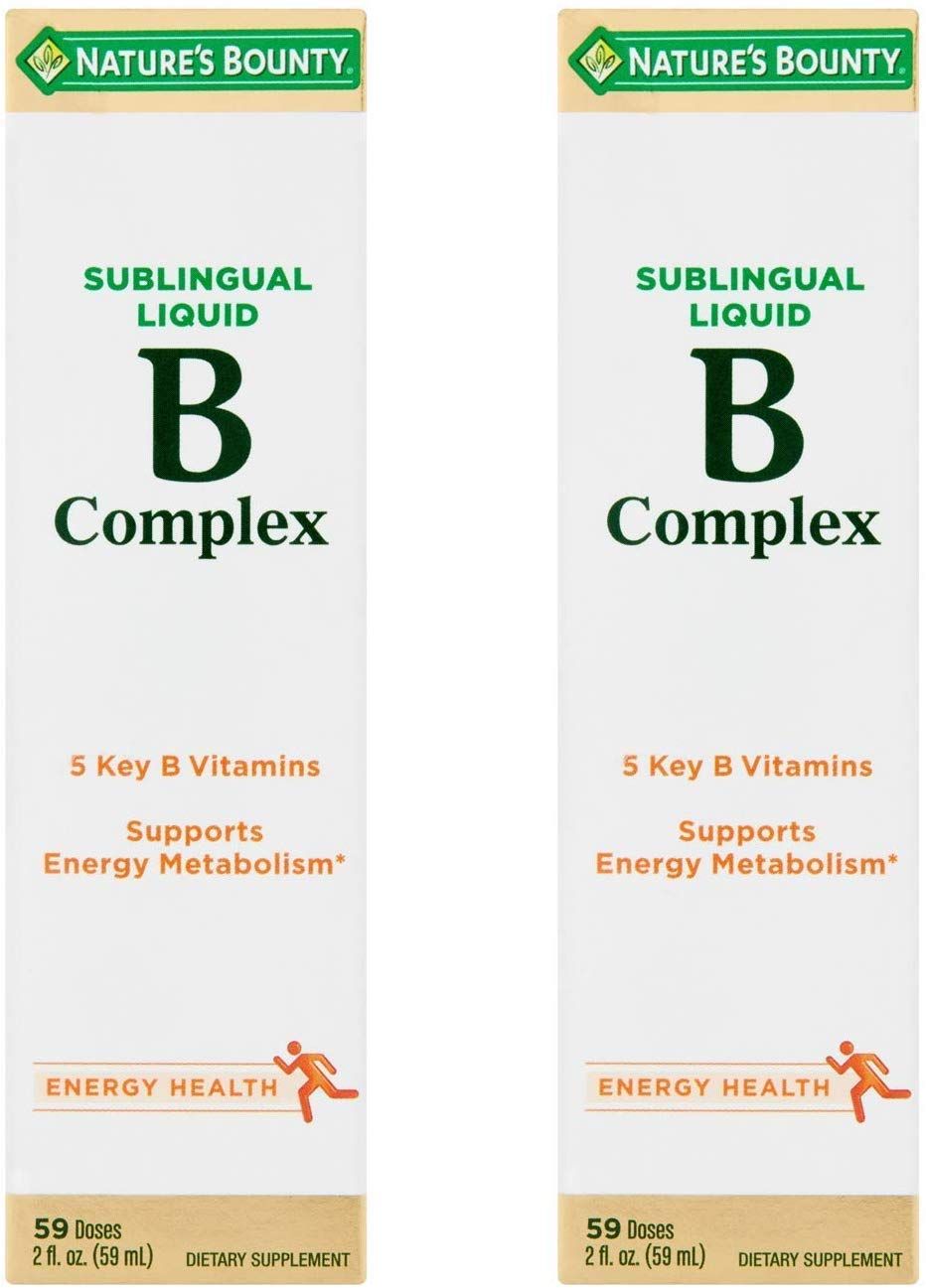 Nature&#39;s Bounty Vitamin B Complex sublingual Liquid, 2 Fl Oz (Pack of 2)