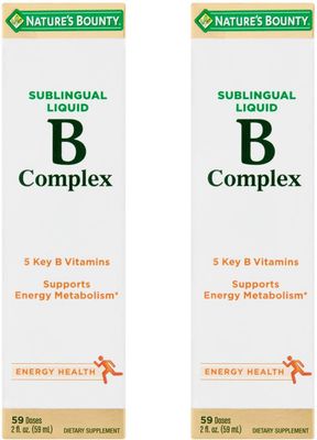 Nature&#39;s Bounty Vitamin B Complex sublingual Liquid, 2 Fl Oz (Pack of 2)