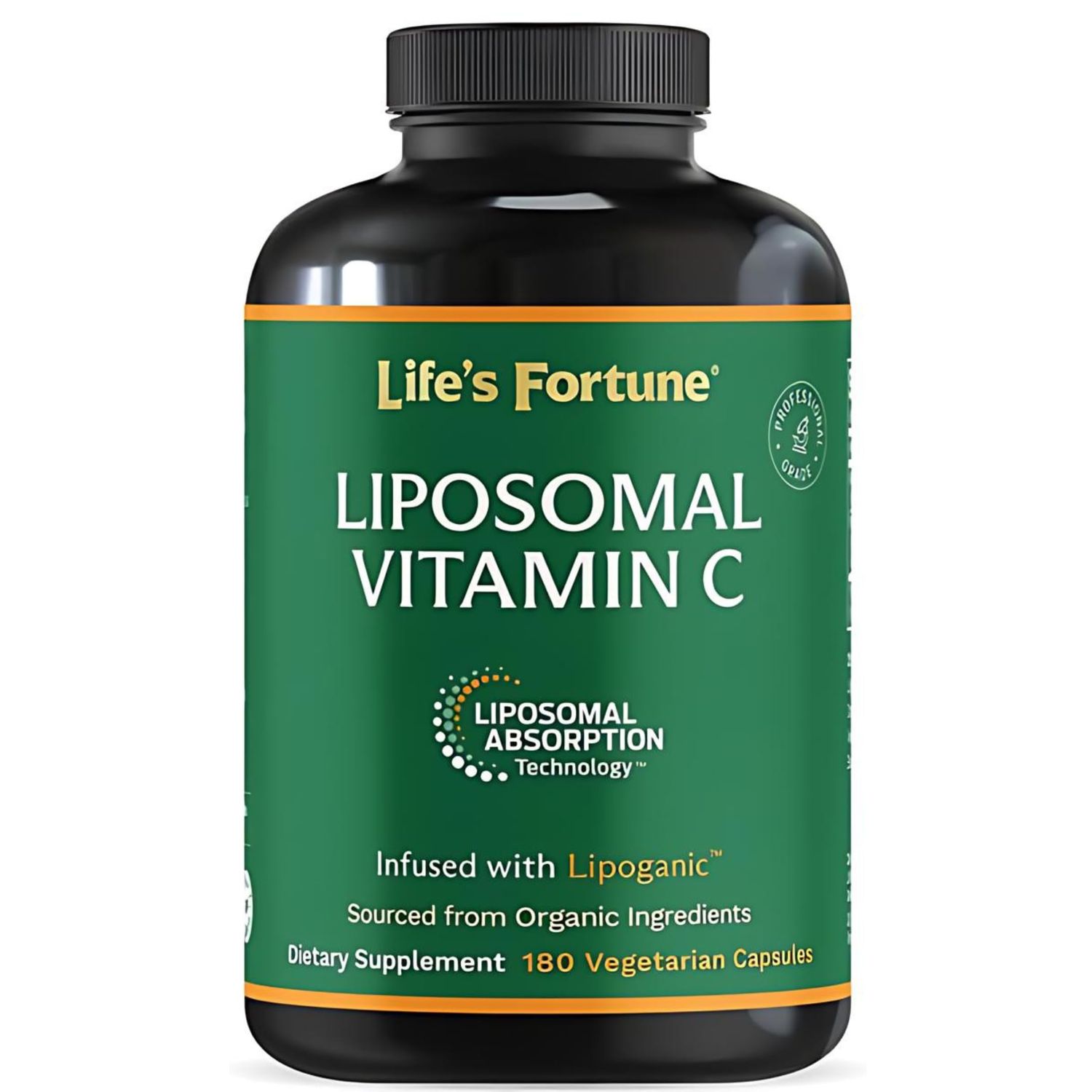 Life&#39;s Fortune Liposomal Vitamin C 2100 mg, Fast Acting Absorption, Higher Bioavailability Supporting Immune System, High Antioxidant Supplement Formula - Collagen Booster - 180 Capsules