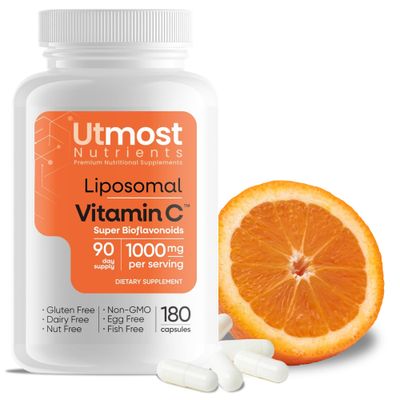 Liposomal Vitamin C with Super Bioflavonoids - 1000MG Vitamin C and 100MG Super Bioflavonoid Complex for Enhanced Wellness- Vitamin C Supplement with Natural Ingredients for Adults (180 capsules)