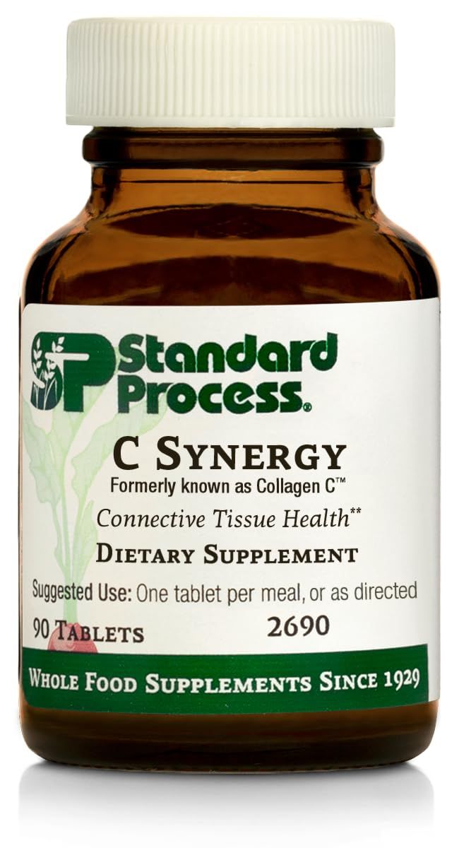 Standard Process C Synergy - Whole Food Immune Support and Antioxidant with Echinacea Purpurea, Rose HIPS, Shiitake, Reishi Mushroom Powder, Buckwheat, and Wheat Germ - 90 Tablets