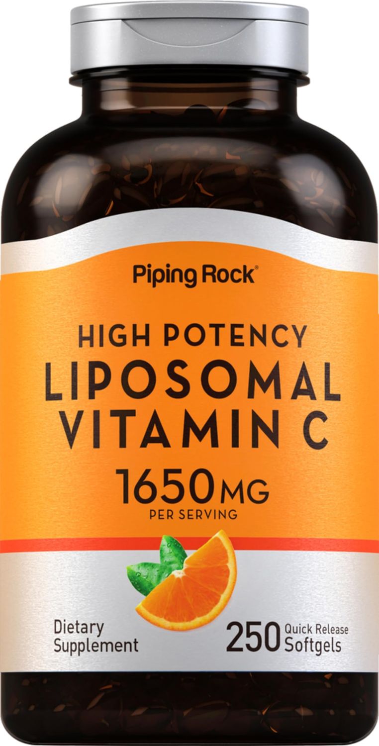 Piping Rock Liposomal Vitamin C | 1650mg | 250 Softgels | High Potency | Non-GMO, Gluten Free