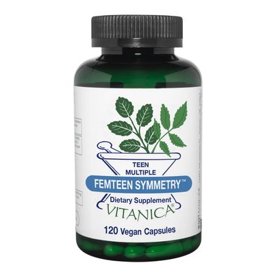 Vitanica FemTeen Symmetry, Vitamins for Teens, Daily Multivitamin, Vegan, 120 Capsules