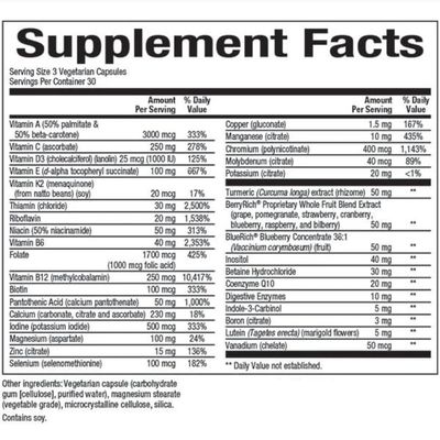 MultiFactors by Natural Factors, Women's 50+ Multivitamin & Mineral Formula, Dietary Supplement for Nutritional Support, 90 capsules (30 servings)