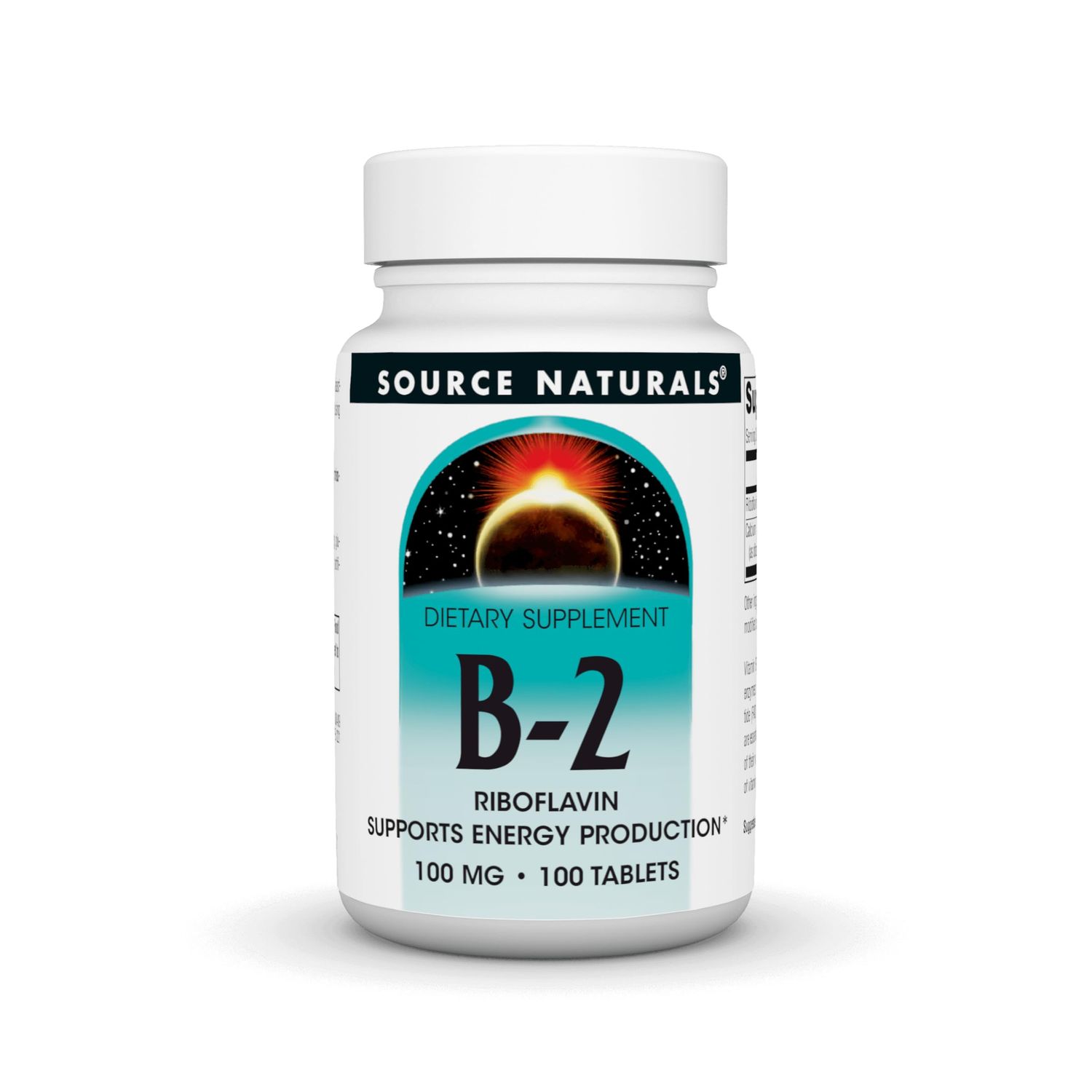 Source Naturals Vitamin B-2 Riboflavin 100 mg Supports Energy Production - 100 Tablets