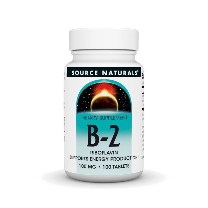 Source Naturals Vitamin B-2 Riboflavin 100 mg Supports Energy Production - 100 Tablets