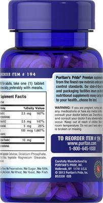 Puritan's Pride Premium Vitamin B-Complex and Vitamin B-12, Vegetarian Dietary Supplement for Cellular Energy Production, Maintains Health of Skin and Nerves Support, 180 Tablets