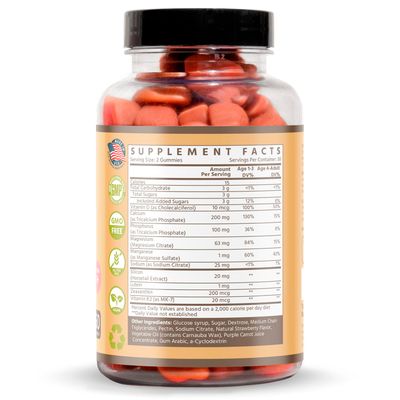 TruHeight Kids Bone Growth Gummies (Ages 2+) All Natural Kids &amp; Toddler Vitamins - Endorsed by Pediatricians - Vitamin D, Calcium, K2, Magnesium Multivitamin - Natural Growth &amp; Development